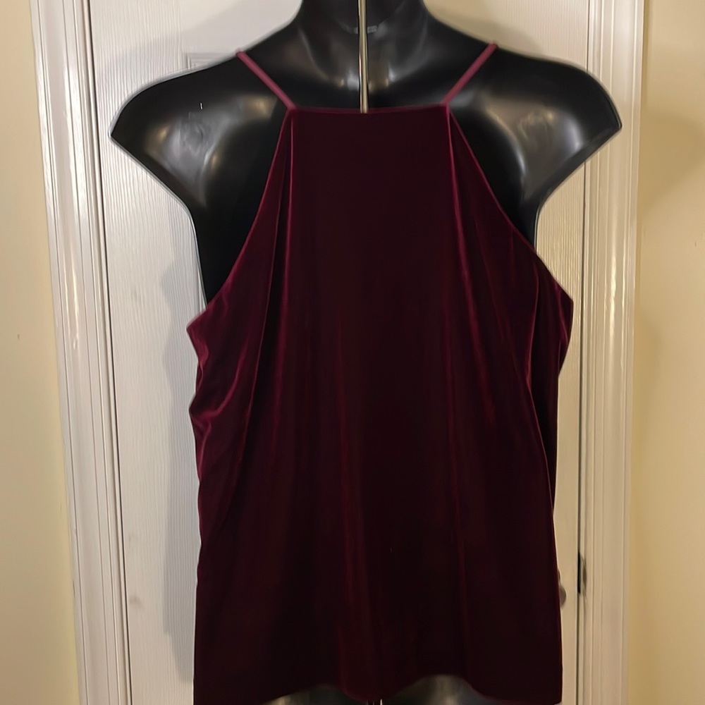Gianni Bini Burgundy Thick Velvet Lined Racerback Camisole for Holidays XL - Picture 4 of 6